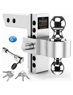 Enganche de Remolque Ajustable Tlvuvmo 12,500 LBS 6" Aluminio