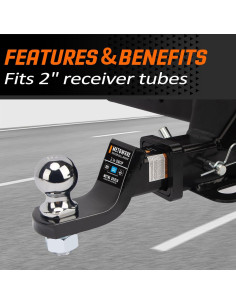 Soporte de bola de remolque METOWARE 2" (5.08 cm) 6000 lbs 2