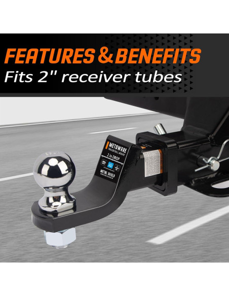 Soporte de bola de remolque METOWARE 2" (5.08 cm) 6000 lbs