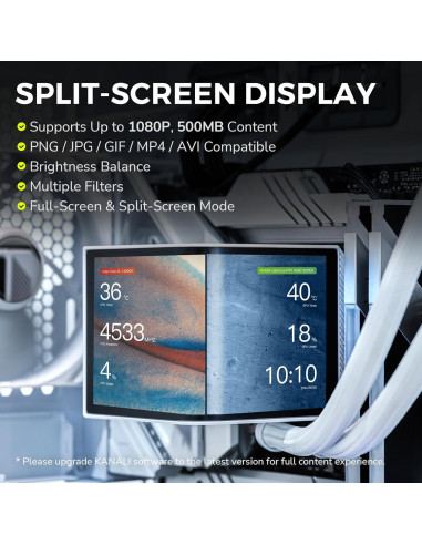 Enfriador AIO TRYX Panorama 360 Blanco 360mm con Pantalla AMOLED