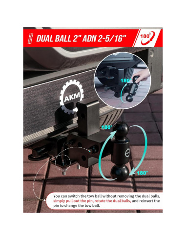 Enganche de Remolque Ajustable AKM 6" Aluminio 12,500 LBS