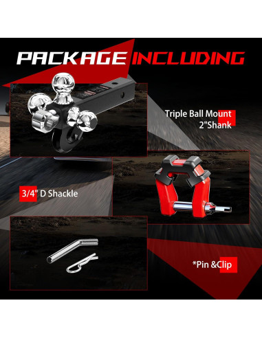 Soporte de Enganche Tri Ball XPE 2" con Grillete 10,000 LBS