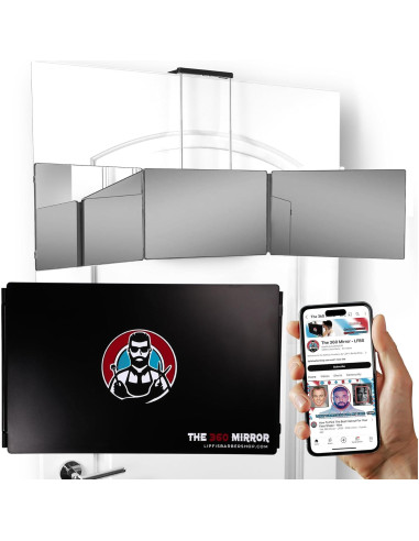 Espejo Trifolio LIPFISBARBERSHOP 30.48x20.32cm para Cortes