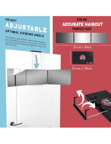 Espejo Trifolio LIPFISBARBERSHOP 30.48x20.32cm para Cortes