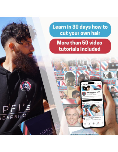 Espejo Trifolio LIPFISBARBERSHOP 30.48x20.32cm para Cortes