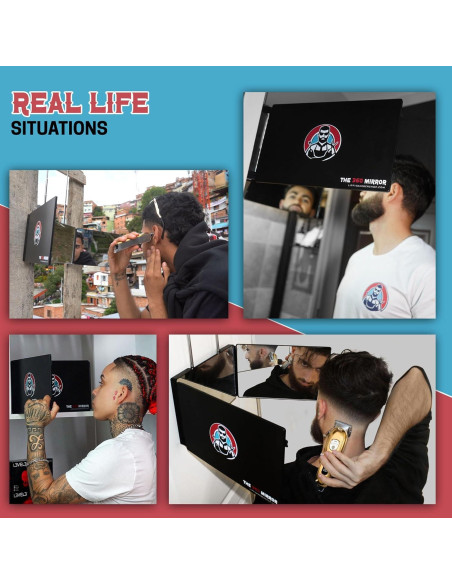 Espejo Trifolio LIPFISBARBERSHOP 30.48x20.32cm para Cortes