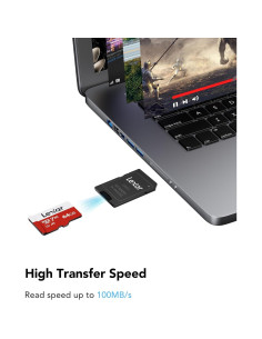 Lexar 64GB Tarjeta Micro SDXC UHS-I x2 con Adaptador 2