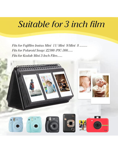 Álbum de Fotos de Escritorio Ruibytree 96 Bolsillos Negro