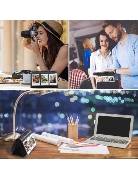 Álbum de Fotos de Escritorio Ruibytree 96 Bolsillos Negro