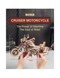 Rompecabezas 3D de Madera ROKR Motocicleta LK504 1:8 2