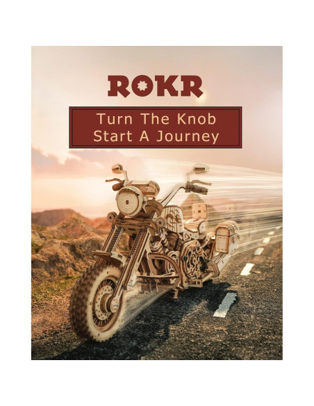 Rompecabezas 3D de Madera ROKR Motocicleta LK504 1:8