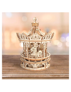 ROKR Carrusel de Puzzles 3D de Madera DIY Caja de Música