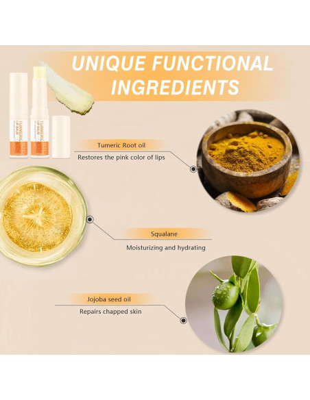 Bálsamo Labial Natural MUREND 2PCS con Cúrcuma Hidratante