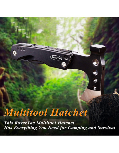 Hacha Multiherramienta RoverTac 11 en 1 Acero Inoxidable Camping