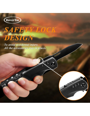 Hacha Multiherramienta RoverTac 11 en 1 Acero Inoxidable Camping