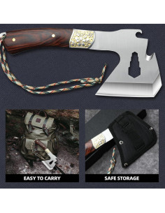 Hacha de Camping VCXOX 24.13 cm Acero Alto Carbono Ergonómica 2