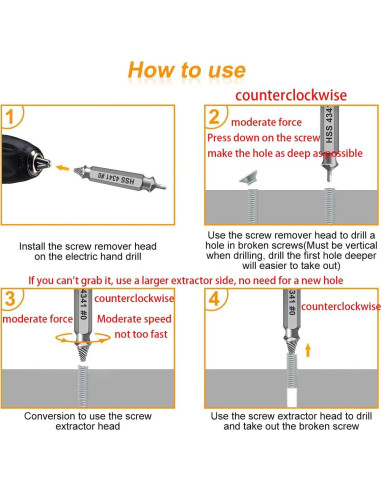 Juego de Extractores de Tornillos Dañados THOSAF - 6 Piezas