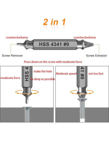 Juego de Extractores de Tornillos Dañados THOSAF - 6 Piezas