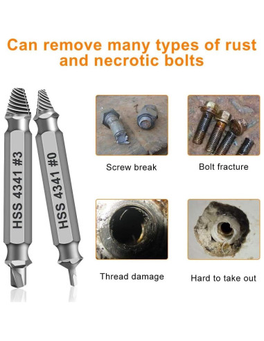 Juego de Extractores de Tornillos Dañados THOSAF - 6 Piezas