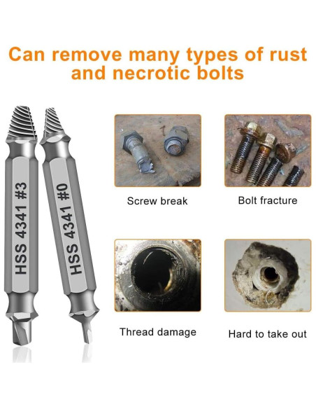Juego de Extractores de Tornillos Dañados THOSAF - 6 Piezas