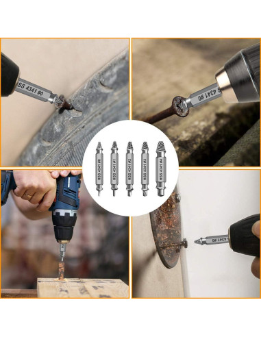 Juego de Extractores de Tornillos Dañados THOSAF - 6 Piezas