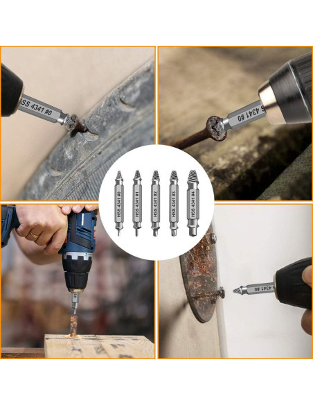 Juego de Extractores de Tornillos Dañados THOSAF - 6 Piezas