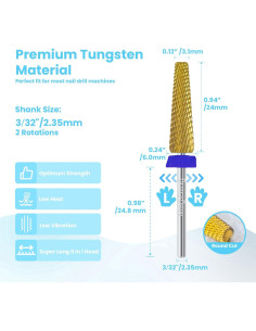 Broca de Taladro de Uñas Cónica MagiBling 24MDT 5 en 1 2
