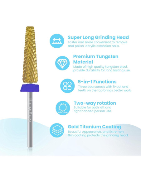 Broca de Taladro de Uñas Cónica MagiBling 24MDT 5 en 1