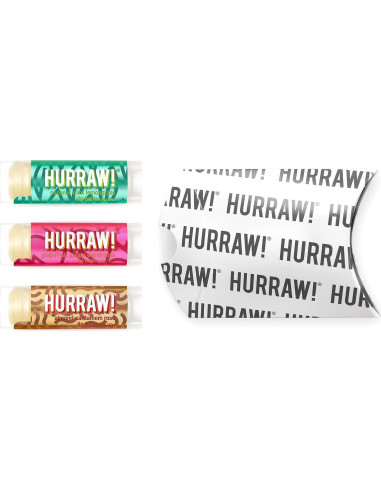 Bálsamos Labiales Orgánicos Hurraw! - Paquete de 3 Sabores