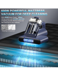 Aspiradora de colchones Teant 600W con luz UV-C y filtro HEPA 2