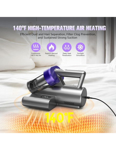 Aspiradora de Cama UZK MV11-02 500W con Luz UV y Calentamiento