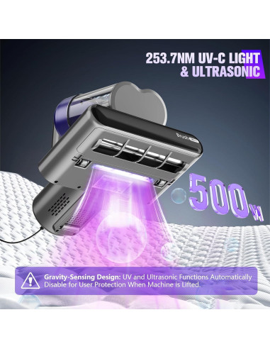 Aspiradora de Cama UZK MV11-02 500W con Luz UV y Calentamiento