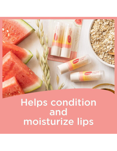Bálsamo Labial Carmex Comfort Care con Avena Coloidal 4.25g - Sabor Sandía (Paquete de 2)