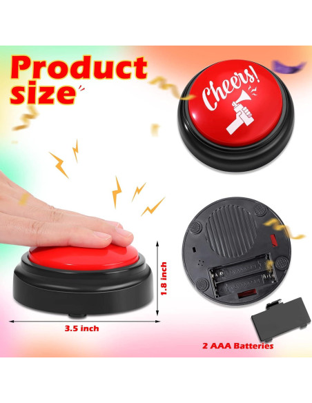 Botón de Fiesta con Sonido Trompeta de Aire HyDren 10 cm