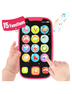Teléfono Juguete para Bebé BABYFUNY Rosa 15 Funciones 12-18 Meses