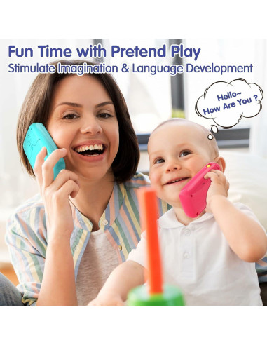 Teléfono Juguete para Bebé BABYFUNY Rosa 15 Funciones 12-18 Meses