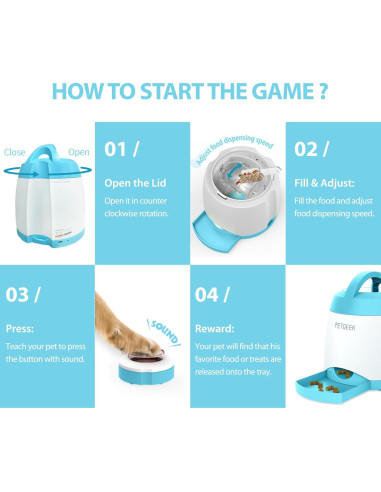 Dispensador Automático de Golosinas para Perros PETGEEK - Control Remoto