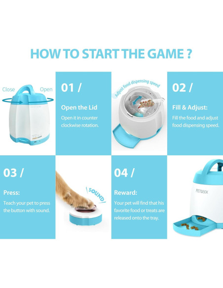 Dispensador Automático de Golosinas para Perros PETGEEK - Control Remoto