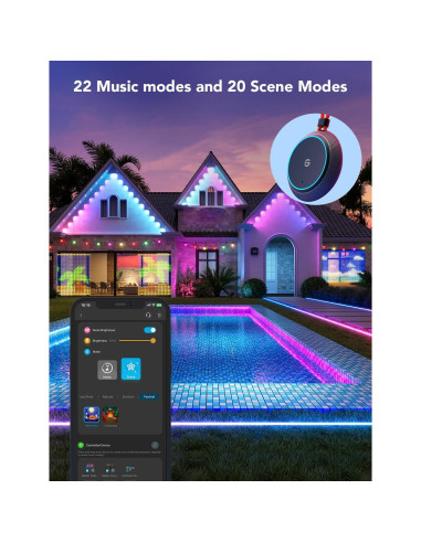 Caja de Espectáculo de Luz Exterior Govee H1167 IP65 22 Modos Música