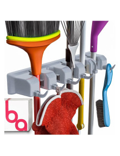 Soporte de Escobas Berry Ave Montado en Pared con 11 Ranuras