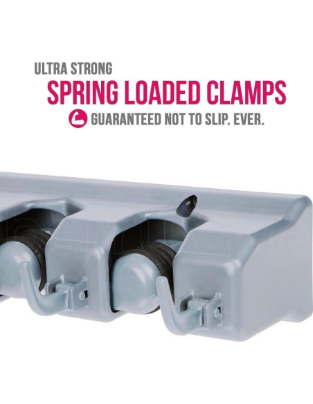 Soporte de Escobas Berry Ave Montado en Pared con 11 Ranuras