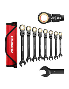 Juego de Llaves Combinadas de Carraca WORKPRO 8 Piezas 8-19 mm