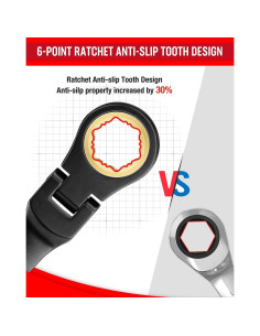 Juego de Llaves Combinadas de Carraca WORKPRO 8 Piezas 8-19 mm 2