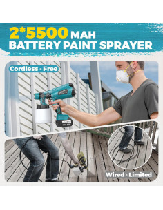 Pulverizador de pintura inalámbrico DEJUNPIOOL 1000ml 5.5Ah 2