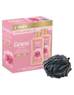 Gel de Ducha Caress Seda Diaria 887 ml Durazno Blanco y Flor de Naranja - 2 Paquete