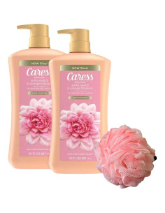 Gel de Ducha Caress Seda Diaria 887 ml Durazno Blanco y Flor de Naranja - 2 Paquete 2
