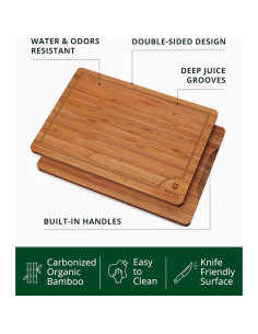Juego de Tablas de Cortar de Madera Royal Craft 3 Pzs Bambú 2