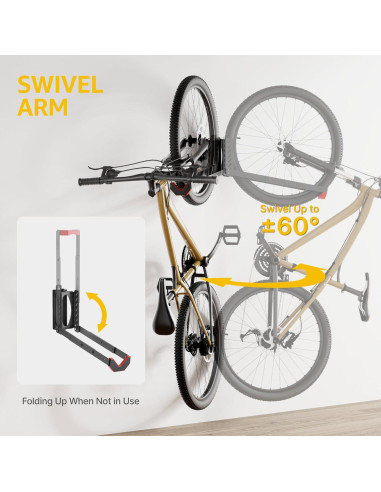 Soporte de Pared para Bicicleta monTEK Giratorio 35 kg