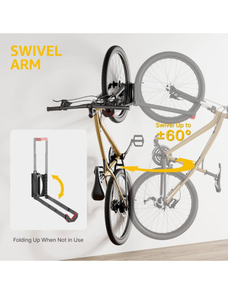 Soporte de Pared para Bicicleta monTEK Giratorio 35 kg