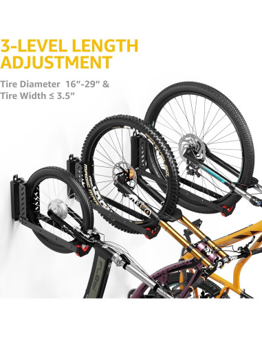 Soporte de Pared para Bicicleta monTEK Giratorio 35 kg